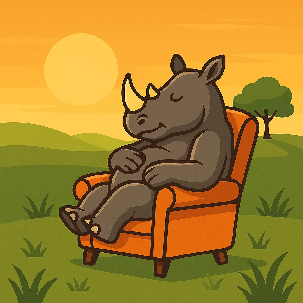 Resting rhino illustration